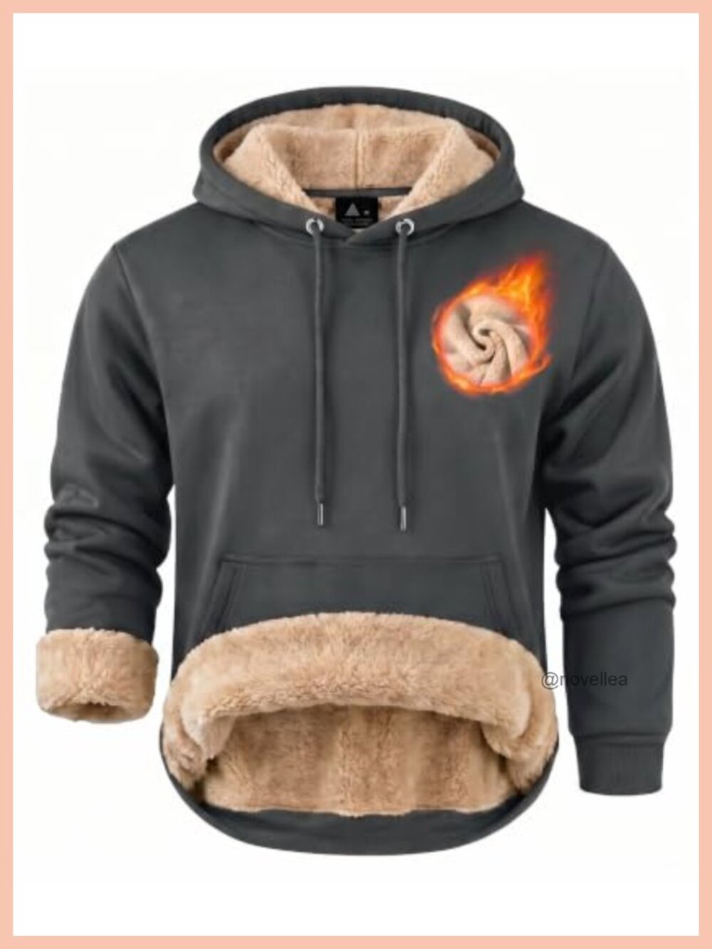 Men's Sherpa Lined Fleece Pullover Hoodie Winter Kangaroo Pocket